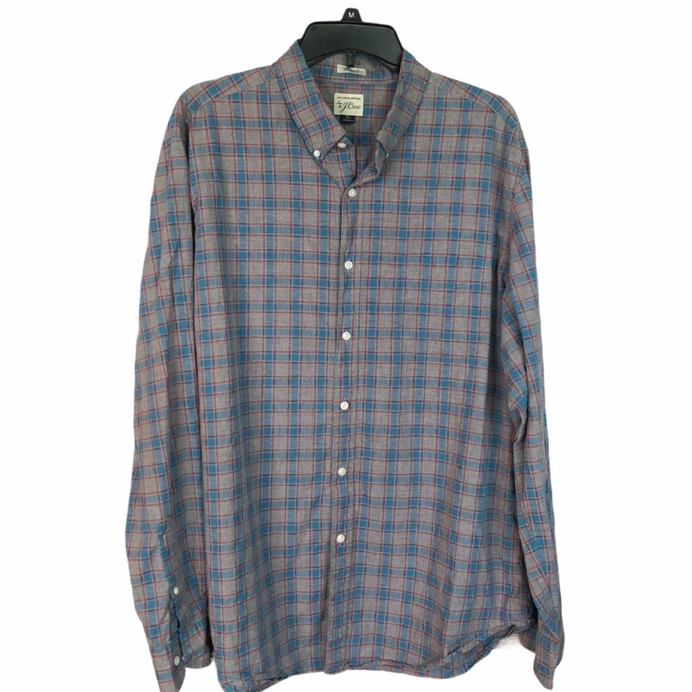 J. Crew Men’s Classic Button Down Plaid Long Sleeve Shirt